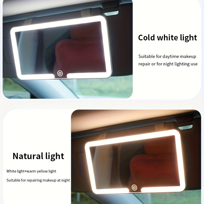 LED Car Sun Visor Makeup Mirror – Portable Beauty Light