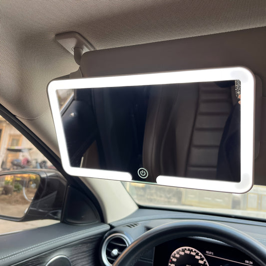 LED Car Sun Visor Makeup Mirror – Portable Beauty Light