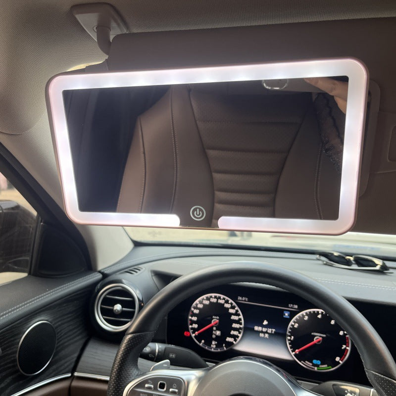 LED Car Sun Visor Makeup Mirror – Portable Beauty Light